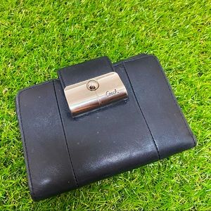 COACH BLACK SMALL BIFOLD SQUARE MONEY CARD WALLET